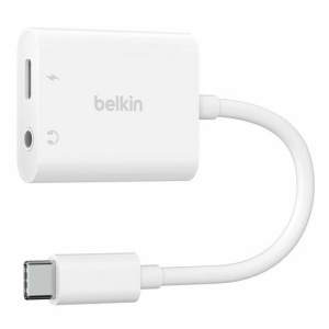 ⁦מפצל Belkin Type C + Audio 3.5mm שחור⁩ – תמונה ⁦2⁩