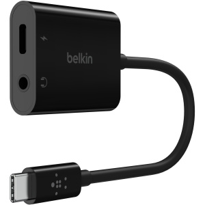 מפצל Belkin Type C + Audio 3.5mm שחור