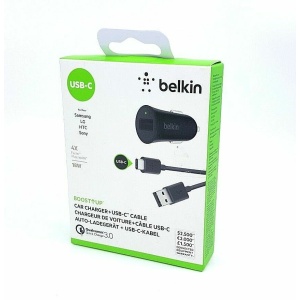 מטען מהיר לרכב יציאת TYPE C מבית belkin