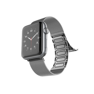 רצועה לשעון חכם Raptic Classic Plus Apple Watch 42/44mm כסוף