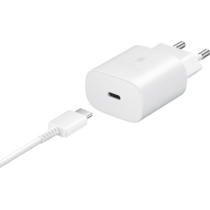 ⁦מטען קיר 25W Samsung הכולל כבל USB Type C ל USB Type C לבן⁩ – תמונה ⁦4⁩