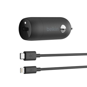 ⁦מטען רכב Belkin USB C to Lightning שחור⁩ – תמונה ⁦2⁩